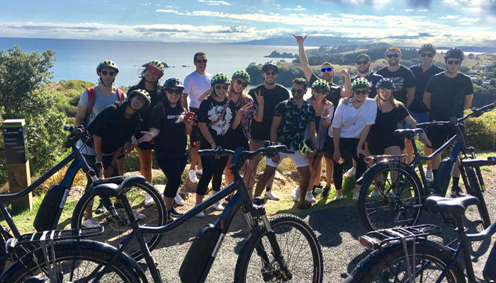 Amazing Race team on eBikes